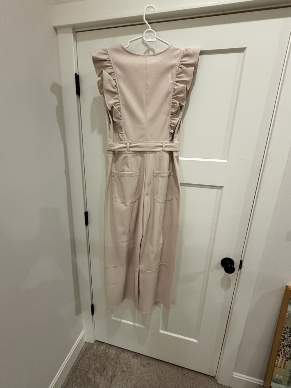 Fate Beige Ruffle-Sleeve Jumpsuit - Picture 2 of 6